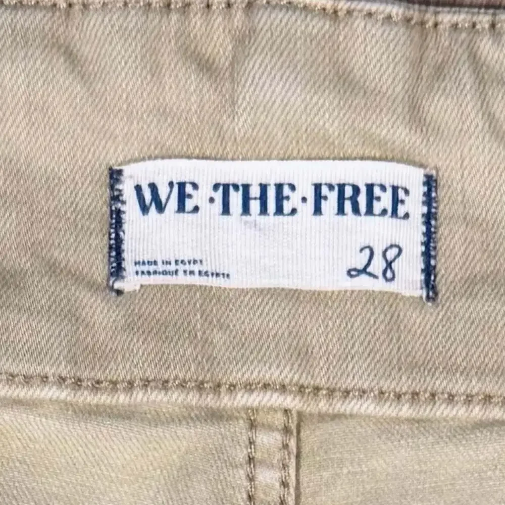 Free People We The Free High Rise Flare Jeans Olive Mineral Wash Size 28